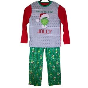 Dr. Seuss Grinch Christmas Pajama Set Large EUC